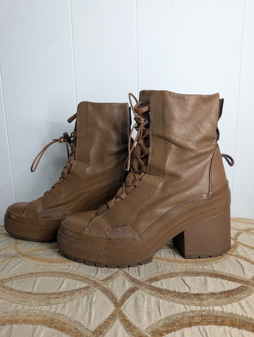 RARE Converse Chuck Taylor All Star GR82 Brown Platform Boot Womens Size 9.5